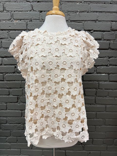 Fannie Natural Floral Lace Top