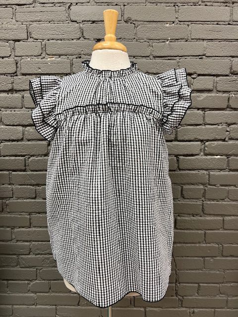 Dylan Black Plaid Ruffle Top