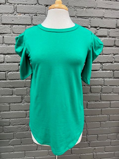 Loni Green Puff Sleeve Top