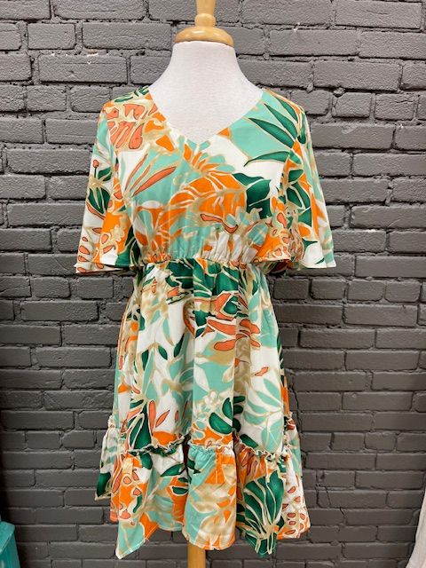 Gracie Plant Ruffle Dress