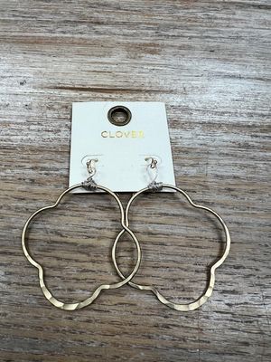 Gold Clover Wire Earrings