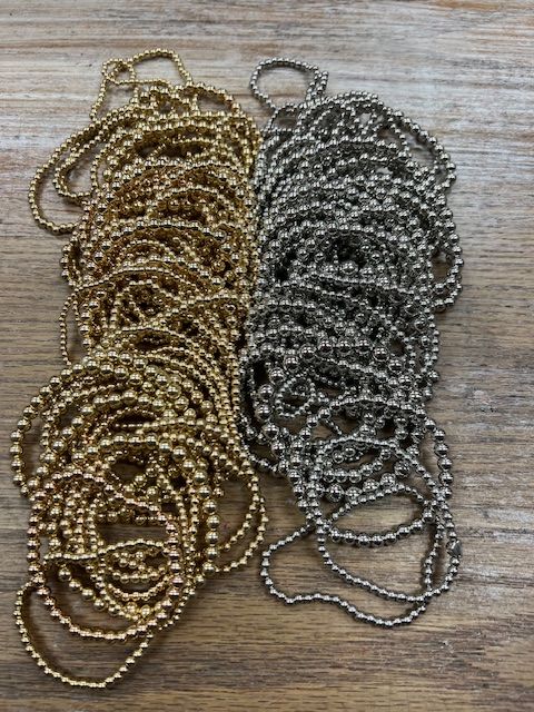 Gold Silver Stretch Beaded Bracelets