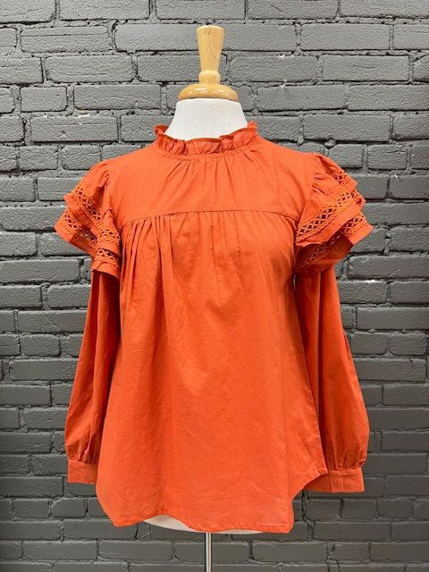 Keller Rust Ruffle LS Top