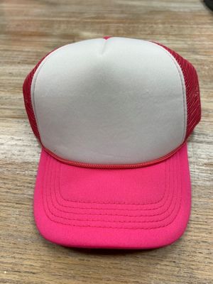 Adjustable Trucker Hat- Pink/White