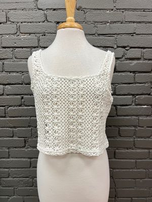 Piper Ivory Crochet Crop Tank