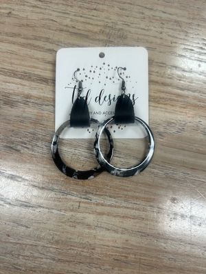 TLD Black Acrylic Hoop Earrings