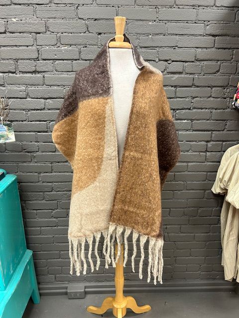 Long Printed Soft Tassel Scarf