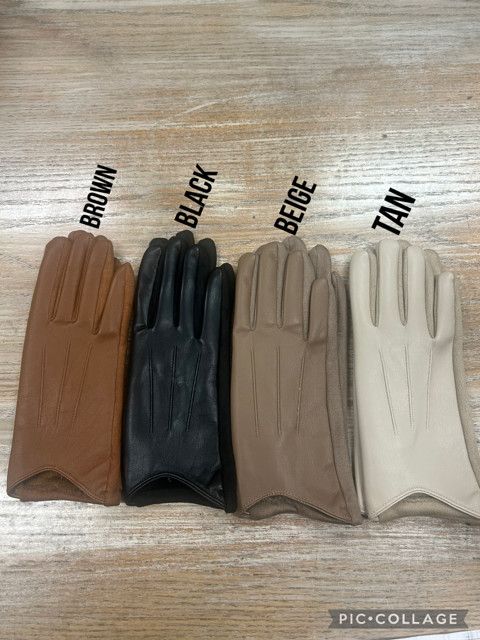 Faux Leather Touchscreen Gloves