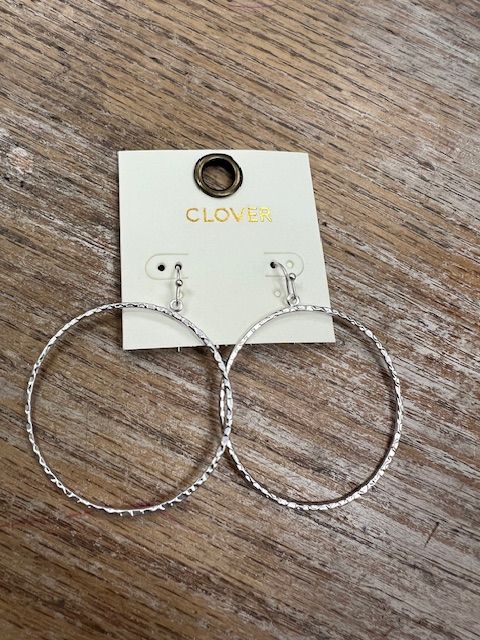 Silver Hammered Circle Earrings