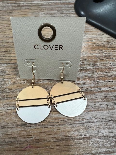 Gold Silver Oval Earrings