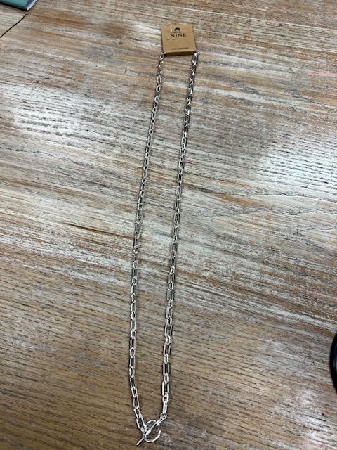 Long Silver Chain Necklace
