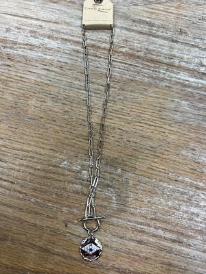 Silver Chain Eye Pendant Necklace