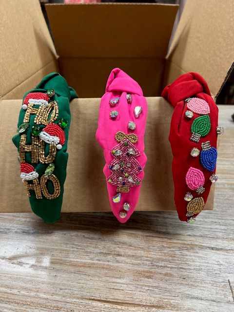Holiday Beaded Rhinestone Headband