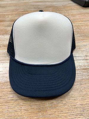 Adjustable Trucker Hat- Navy/ White