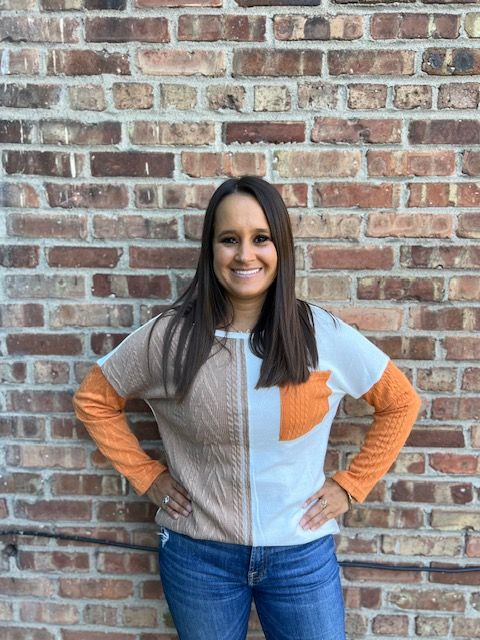 Karly Colorblock Textured LS Top