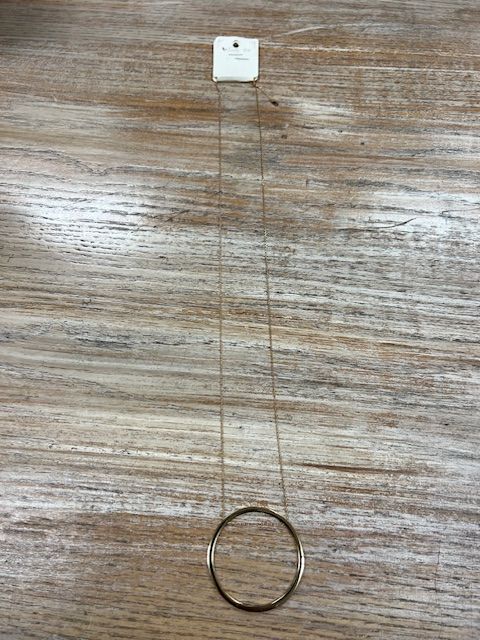 Long Gold Circle Necklace