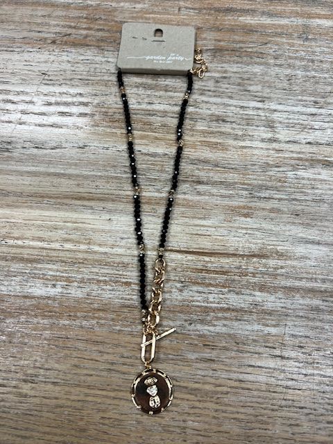 Black Bead I Love U Necklace