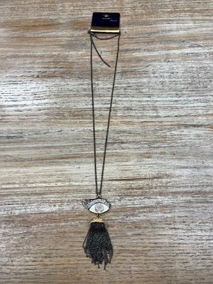 Long Black Eye Tassel Necklace