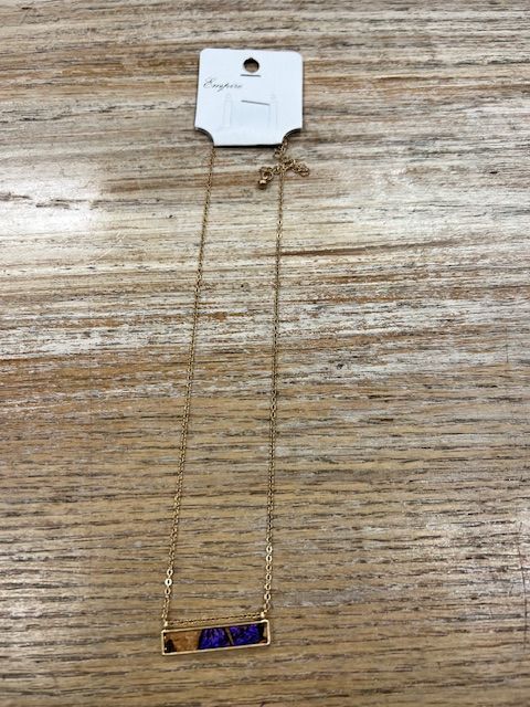 Gold Necklace w/ Print Bar