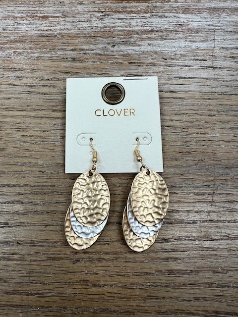 Gold Silver Triple Earrings