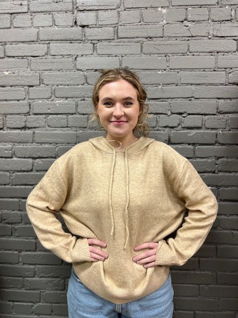 Leslie Taupe Hoodie Sweater
