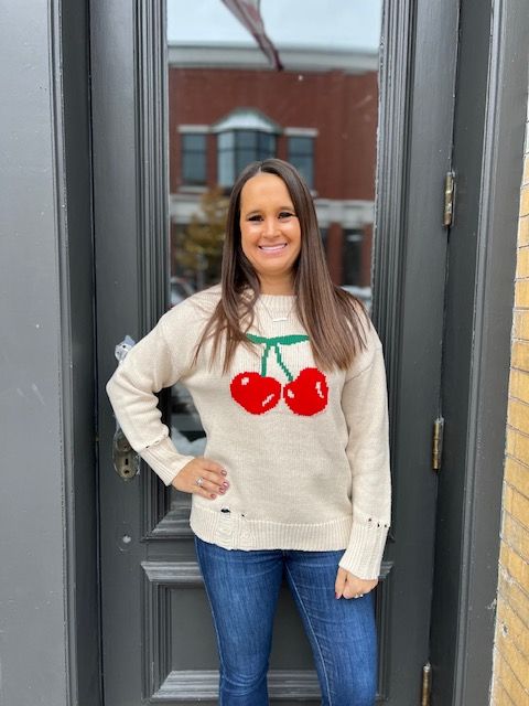 Tessa Cherry LS Sweater