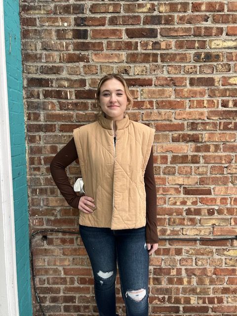 Dixie Reversible Tie Puff Vest- OneSize
