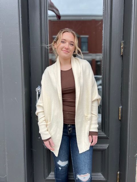 Tiffany Cream Open Front Cardigan