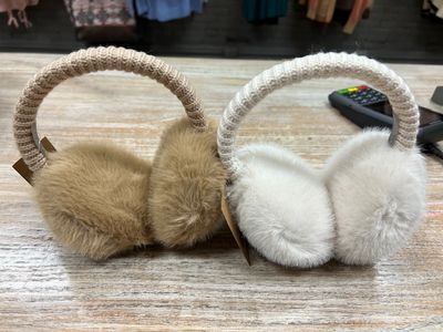 CC Faux Mink Knitted Ear Muffs
