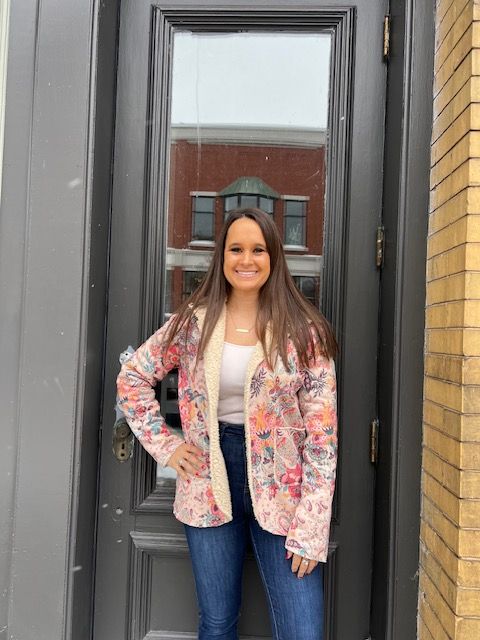 Allie Paisley Floral Sherpa Hooded Jacket