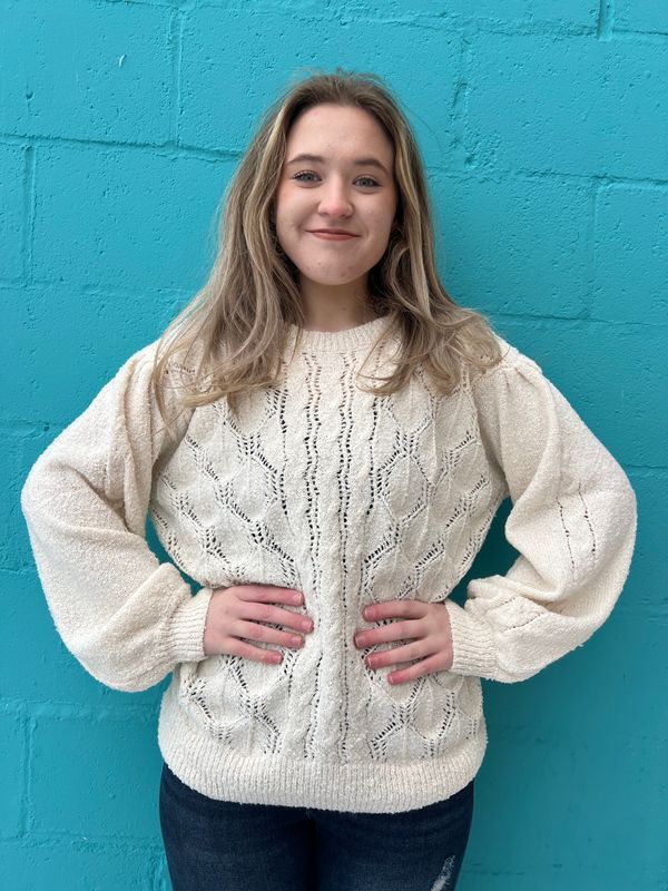 Myrtle Cream Pointelle Sweater