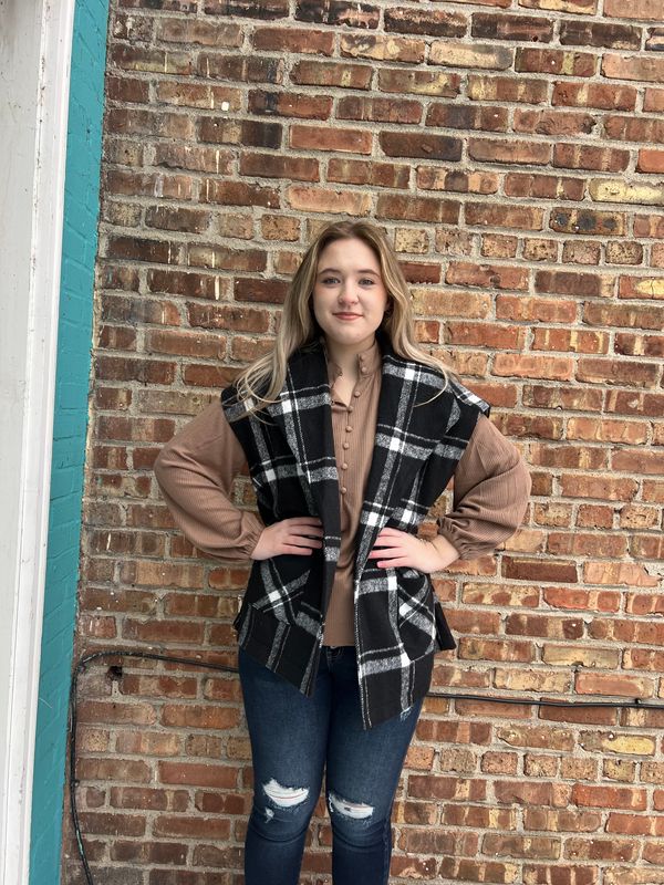 Hendrix Plaid Vest- One Size