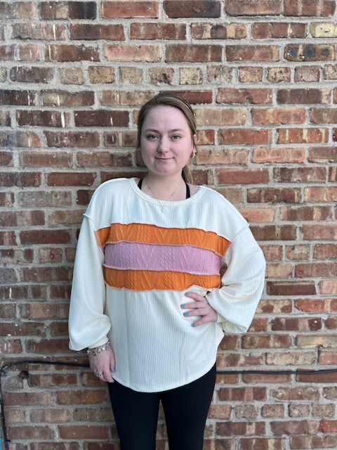 Priscilla Corded Colorblock LS
