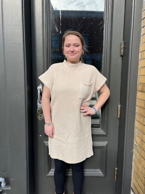 Jenny Beige Sweater Dress