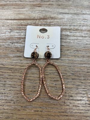 Rose Gold Rhinestone Leopard Ball Earrings