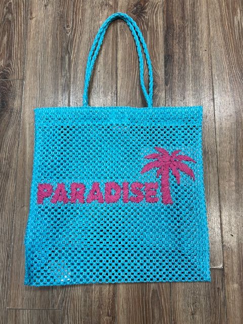 Blue woven paradise bag