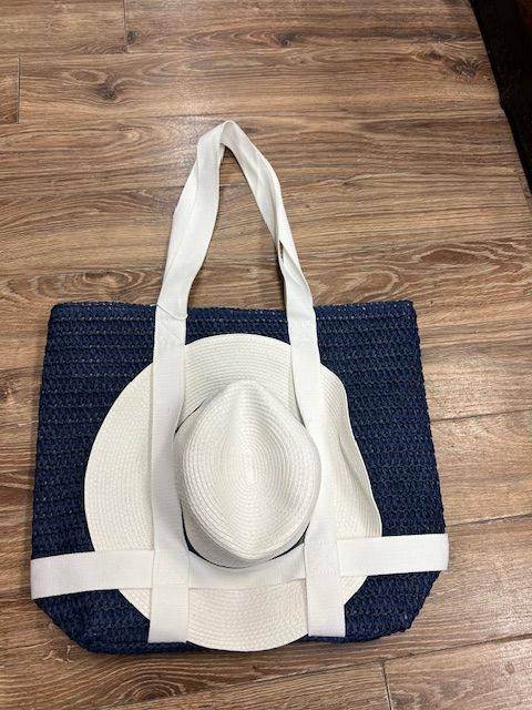 Hat &amp; tote set navy
