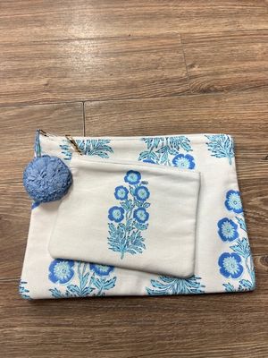 Blue  block print case set