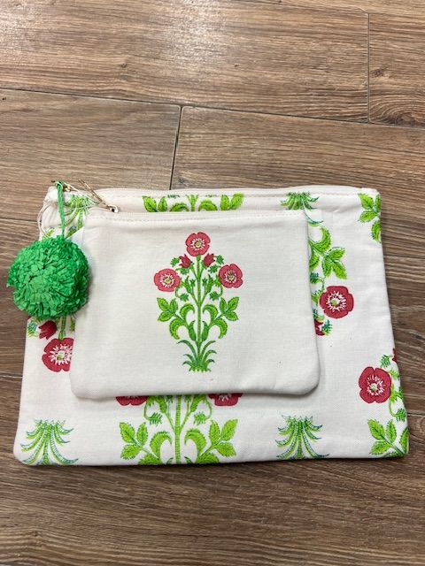 Green block print case set