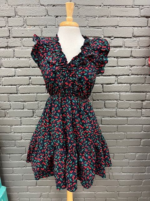 Camila Cherry Ruffle Dress