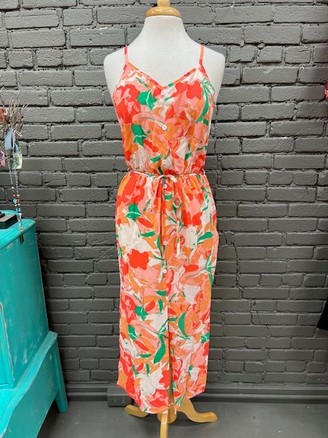 Florence Floral Elastic Midi Dress