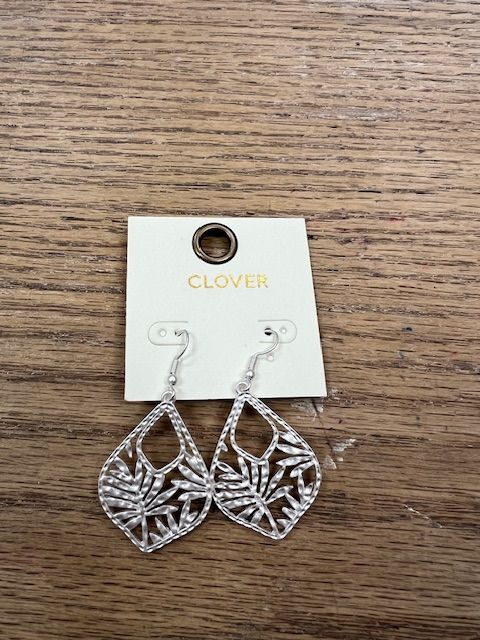 Silver Teardrop Palm Earrings