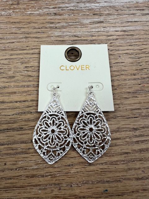 Silver Flower Cutout Earrings