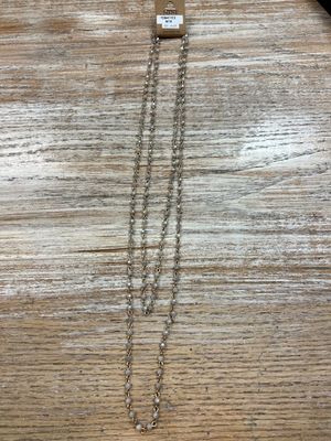 Long Gray Beaded Wrap Necklace