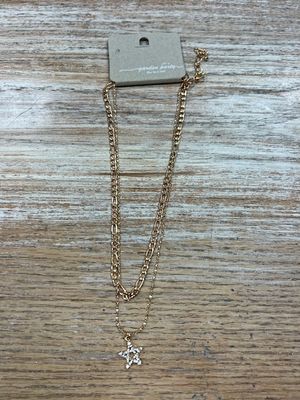 Double Gold Chain Star Necklace