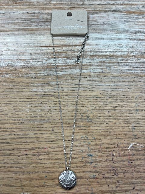 Silver Necklace w/ Circle Emblem
