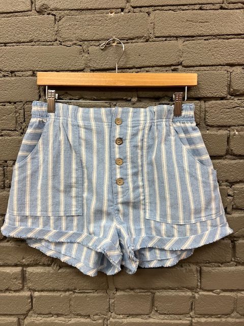 Aria Blue Striped Shorts