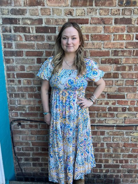 Elizabeth Abstract Midi Dress