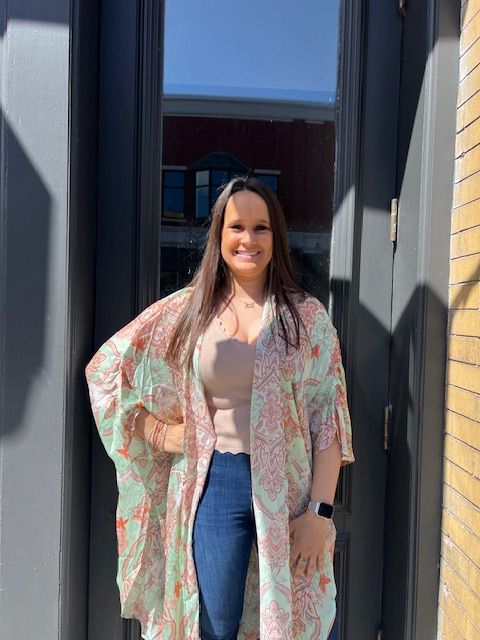 Kari Open Front Print Kimono