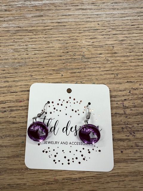 TLD Michigan Purple Acrylic Earrings